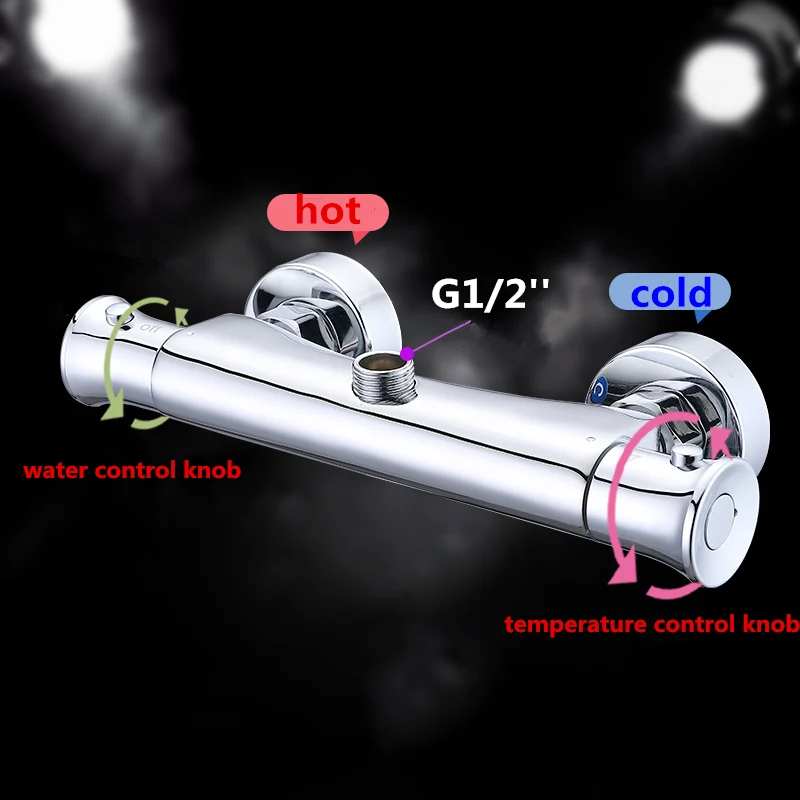 Ванна душевой смеситель термостатический кран настенный клапан контроль