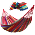 Двойной широкий гамак из плотной ткани, портативный гамак для улицы, кемпинга, сада, качелей, подвесное кресло, сине-красный