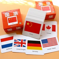 children enlightenment cognitive cards national flag flash cards early educational toys english games adult baby kids memory toy