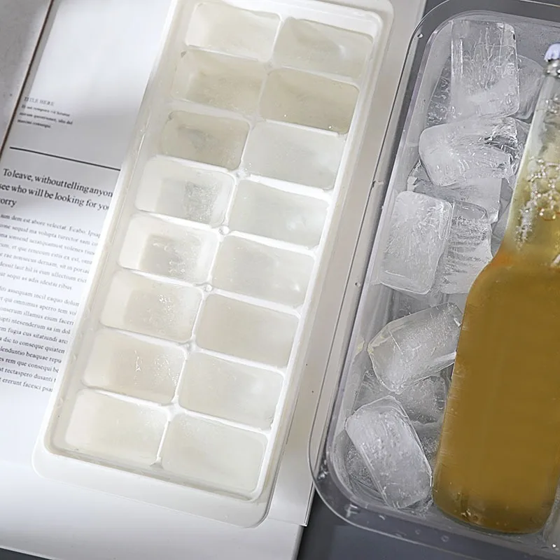 

Ice Cube Tray 16 Cubes Ice Cube Maker Mold With Lids For Ice Cream Party Whiskey Cocktail Cold Drink Ice Tray Cube Storage Conta