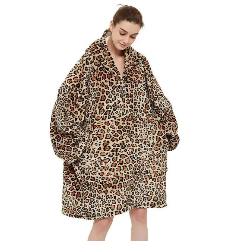 

Ночная рубашка с капюшоном и леопардовым принтом, женская пижама, интимное нижнее белье, повседневная короткая ночная рубашка, домашняя оде...