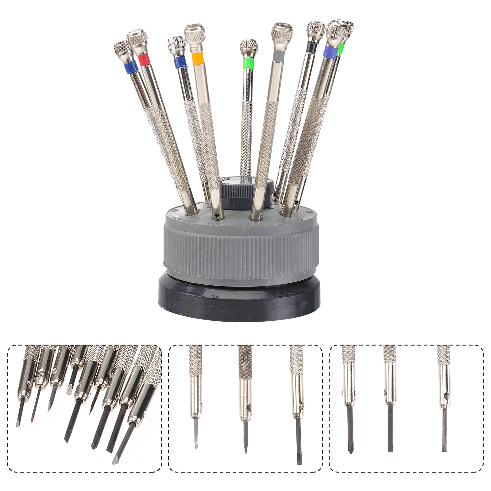 

9pcs Different Sizes Precision Flat Slotted Screw Driver Screwdrivers Watchmaker Repair Tools 0.5mm-2.5mm