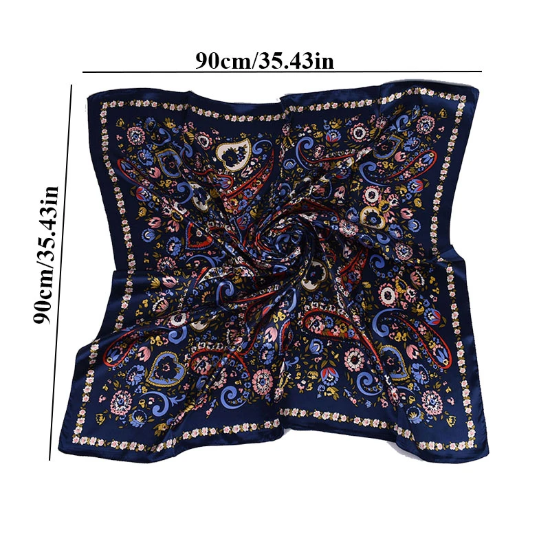 

New Fashion Summer Silk Square Scarf Colorful Women Satin Neck Hair Tie Band Comfortable Beach Hijab Head Female Foulard