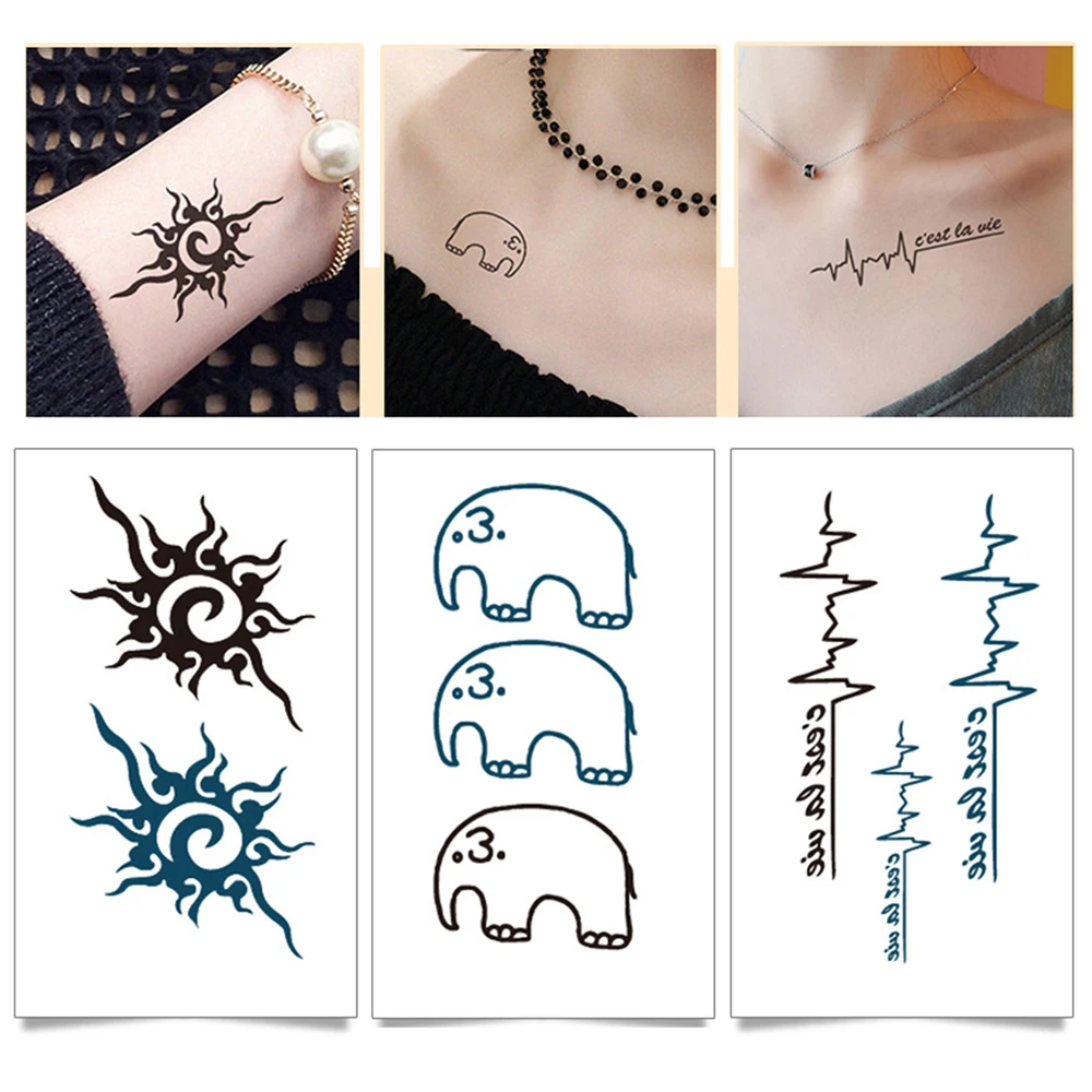 30/60 шт. перо слова черного цвета с надписью и принтом в временная татуировка для