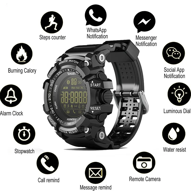 DELIVE EX16 Спортивные Bluetooth Смарт-часы Xwatch 5ATM IP67 водонепроницаемые Шагомер