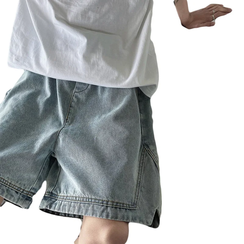 

Denim Shorts Men's Summer Loose Trendy All-Match High Waist Fifth Pants Ins Hong Kong Style Casual Thin Student Middle Pants