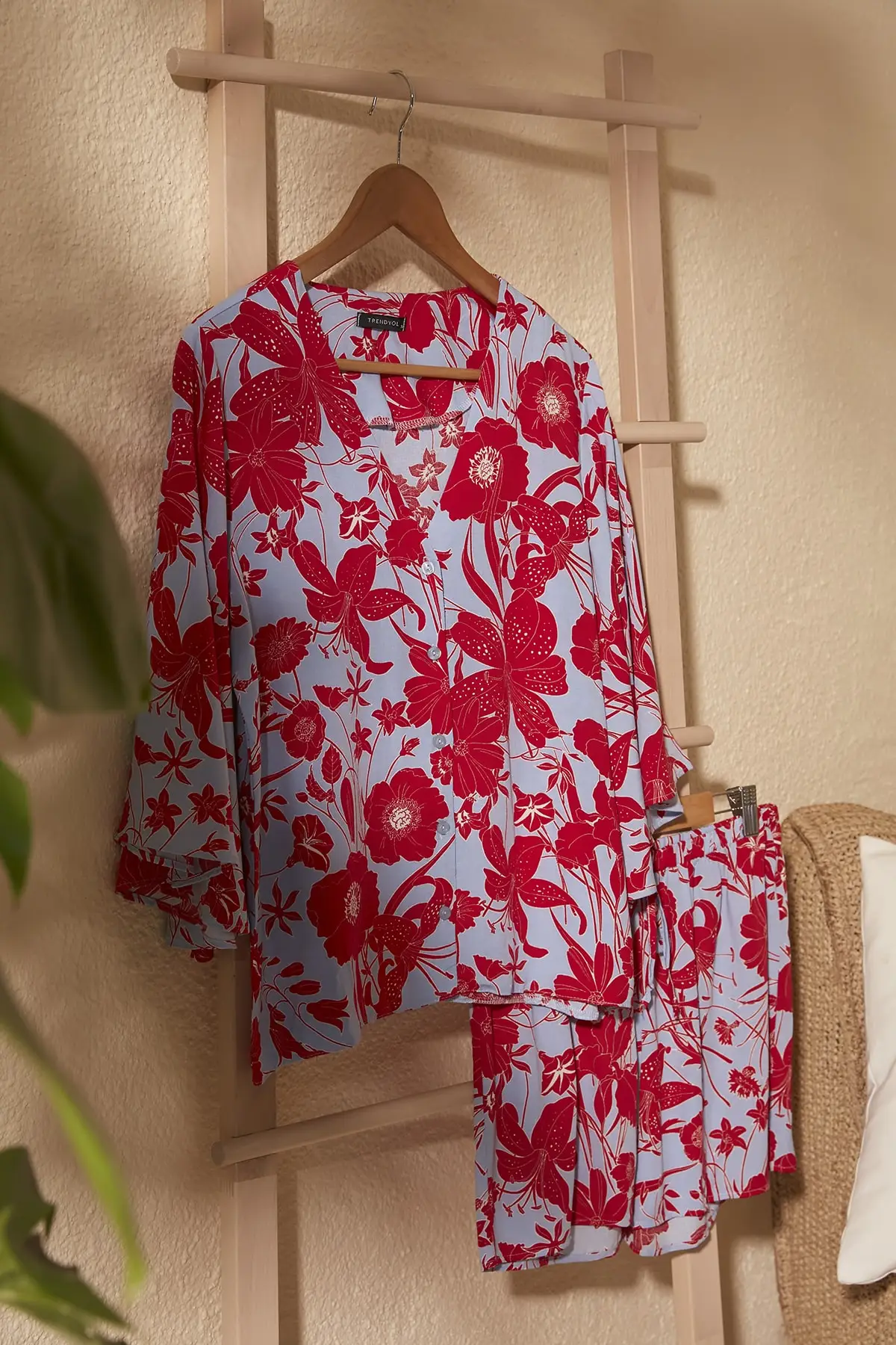 Пижамный комплект из вискозы с цветочным принтом THMSS20PT0283 | Мужская одежда