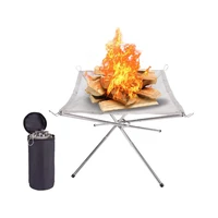 portable outdoor fire pit collapsing steel mesh fire stand perfect for camping backyard garden
