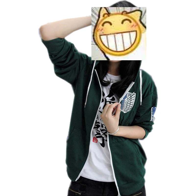 Аниме Атака Титанов унисекс зеленый костюм косплей/черный худи с эмблемой