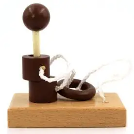 2 шт./компл. IQ Деревянный веревочная петля с металлической цепью игра-головоломка