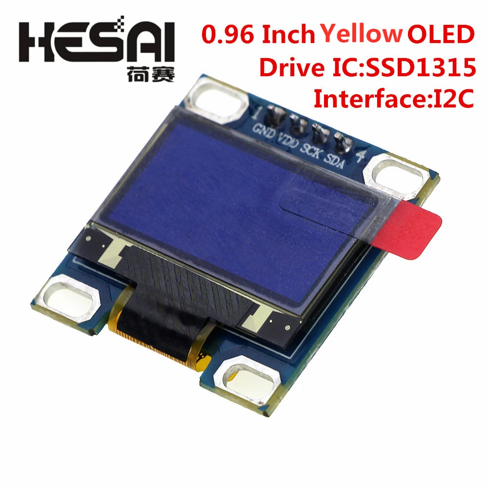 0 96 дюймов IIC Serial желтое OLED Дисплей модуль 128X64 I2C SSD1315 12864 плата с ЖК экраном GND VDD SCK