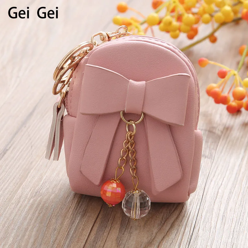 Милый кошелек для мелочи из искусственной кожи с бантом девочек Дамский кулон