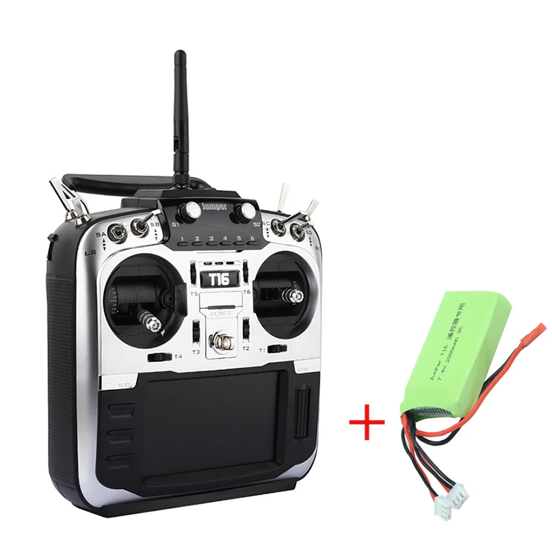 Mode2 with battery Jumper T16 Pro Hall Gimbal с открытым исходным кодом мультипротокол радиопередатчик JP4-in-1 Moduel JumperTX 2,4G 16CH для гоночного дрона FPV - Цвет: Mode2 with battery