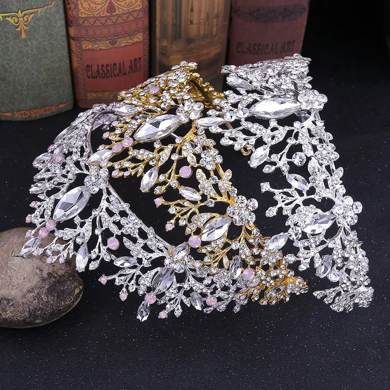 Свадебные тиара для невесты в стиле барокко Принцесса Корона украшения волос