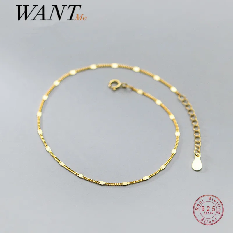 WANTME натуральная 925 стерлингового серебра модные простые серебряных кусок звено