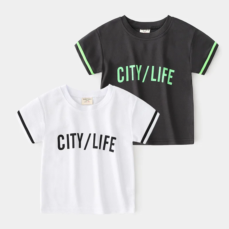 

Футболки для мальчиков, летние футболки для мальчиков, детская модная одежда с буквами, футболка для маленьких мальчиков, повседневный топ ...