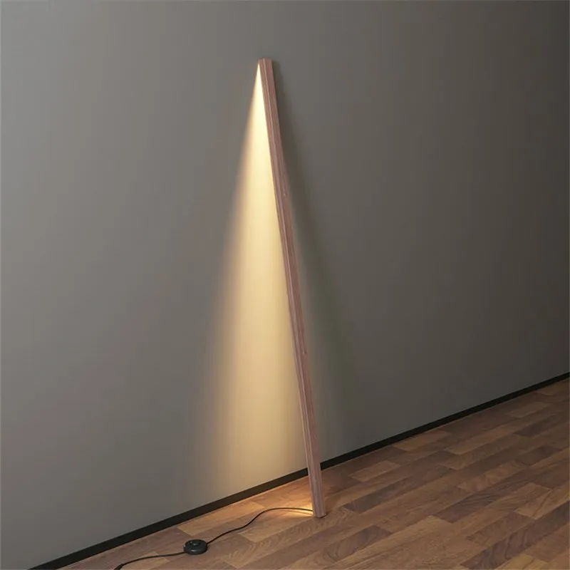 Скандинавская Роскошная светодиодная Напольная Лампа из цельного дерева для