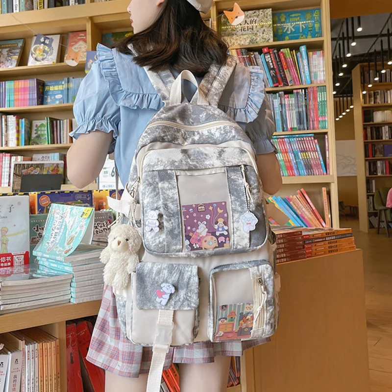 Модный рюкзак для ноутбука девушек в колледже школьная сумка Холщовый женский