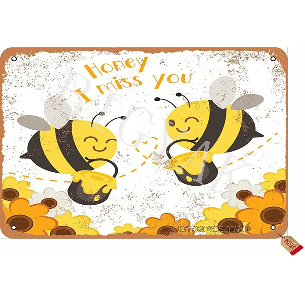 

Винтажное украшение bigяка Honey «Я тебя упускаю», металлическое украшение, картина, знак для дома, кухни, ванной, фермы, сада, гаража, вдохновляю...