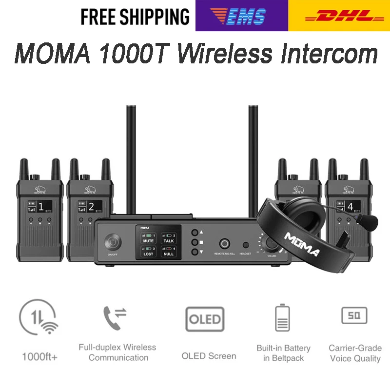Беспроводная система внутренней связи MOMA Mars1000T полнодуплексная связь телефонный