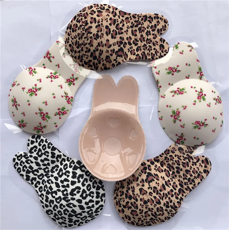 

Sticky Bra Push Up Lift Nipple Covers Adhesive Strapless Rabbit Bra Invisible Backless Bras Plunge Reusable for Women