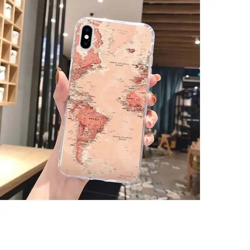 

Airplane Map Travel Phone Case For Clear-Iphone 5 5s se 6 6s 7 8 11 12 X Xs Xr Pro Plus Max Mini Cover
