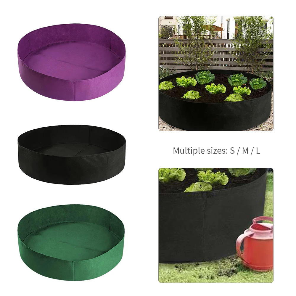 Vegetable box nursery farm production planting bag round elevated plant bed garden flower stand breathable felt fabric | Дом и сад