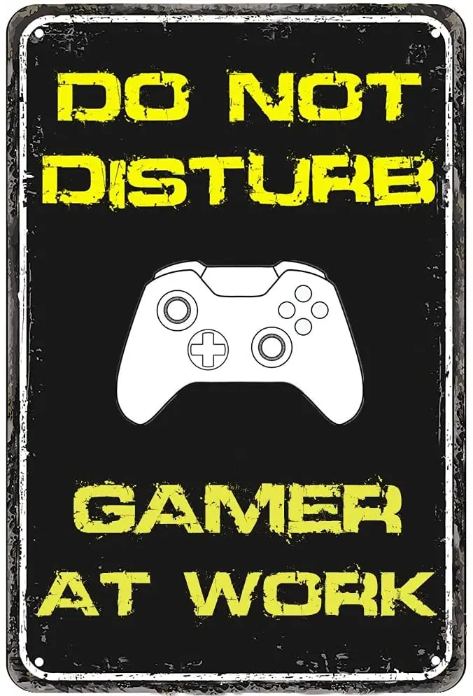 

Metal Wall Sign Do Not Disturb Gamer At Work Tin Sign Poster Shop Office Playroom Wall Decoration Plaque Metal Plate 12*8 Inches