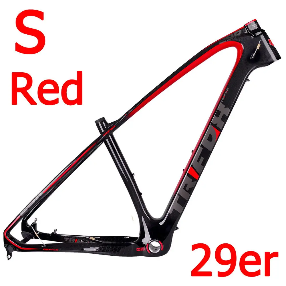 S -Red TRIFOX горный углерода велосипед рама 15,5/17/19 дюймов MTB углеродная рама 29er горный велосипед рама+ сиденье зажим+ гарнитура 2 года гарантии - Цвет: S -Red