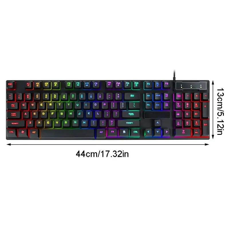 

USB Wired Gaming Keyboard 104 Keys Mechanical Feeling Gamer Backlit Keyboard for Computer Laptop