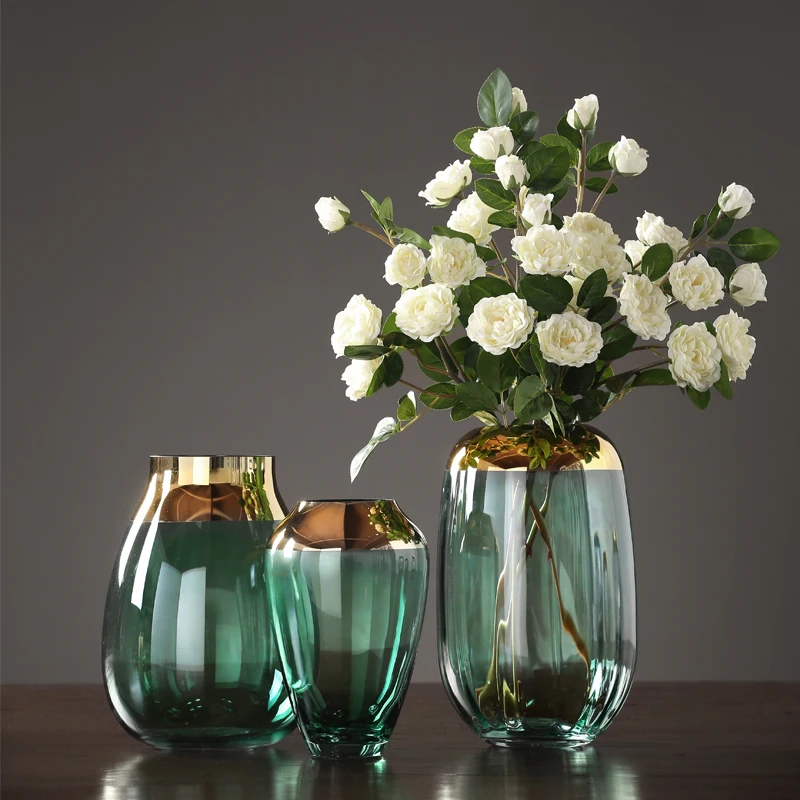 Простая современная стеклянная ваза прозрачная украшение для дома цветов