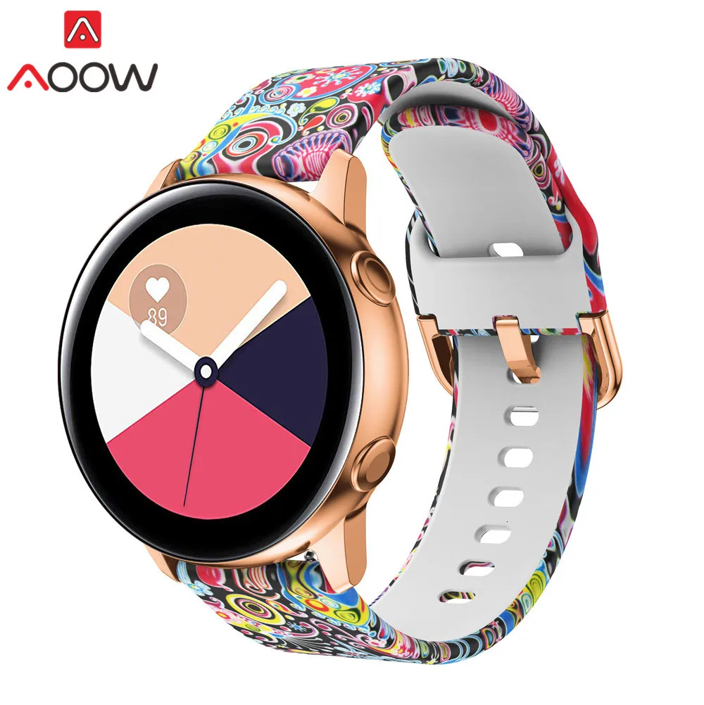 20 мм силиконовый ремешок для часов samsung Galaxy Watch Active 42 мм S2 Huami Amazfit Bip Leopard браслет с принтом ремешок Correa