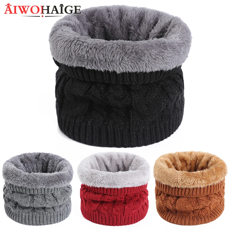 

Вязаный шарф, однотонные зимние шарфы-Снуды в виде капсулы, женские теплые шерстяные меховые толстые шарфы унисекс на шею, модные женские ша...