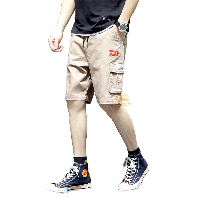 

Мужские свободные штаны для рыбалки Daiwa, летние повседневные шорты с множеством карманов, однотонные штаны для езды на открытом воздухе, 2020