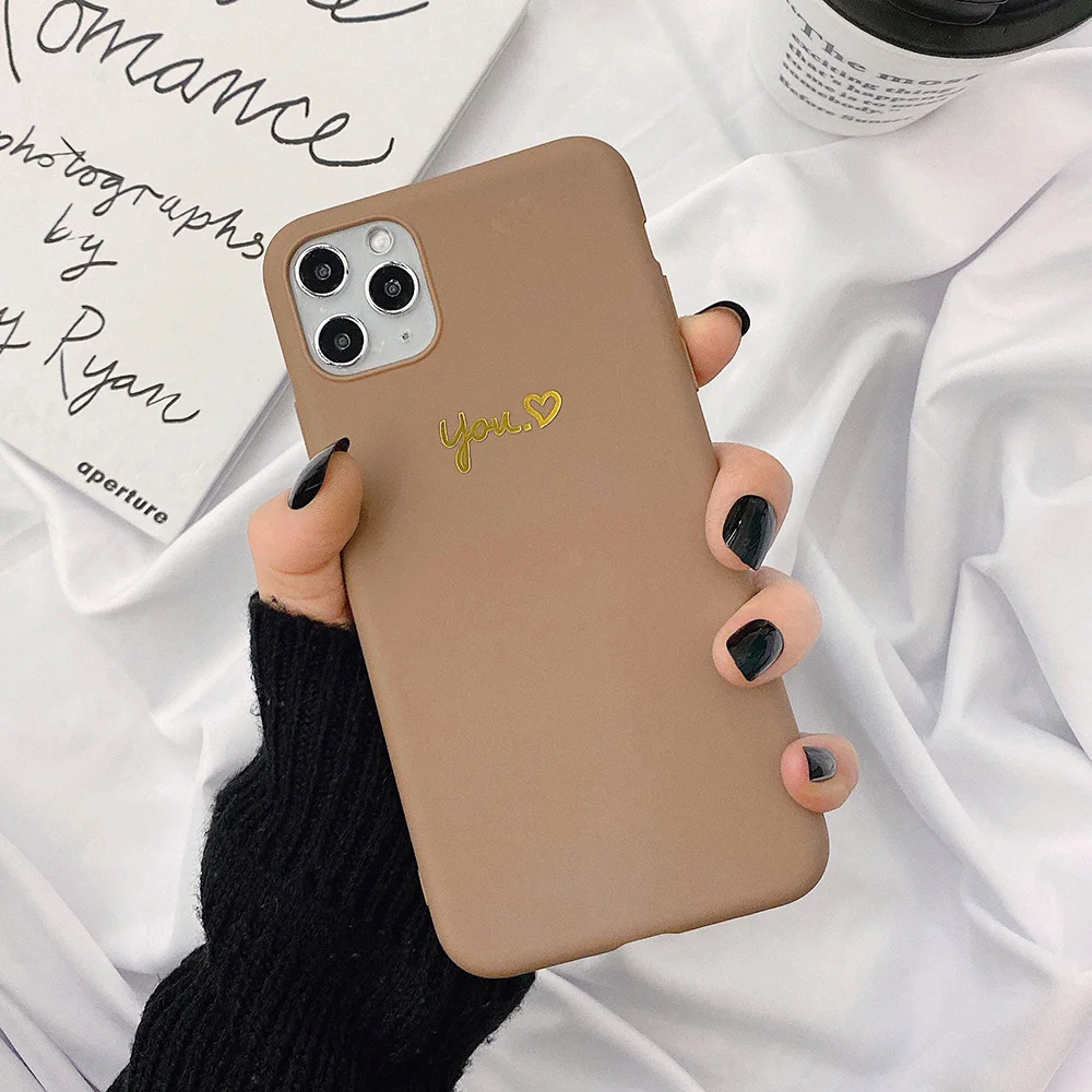 n Чехол для телефона LOVECOM для iPhone 11 Pro Max XR XS Max 6 6s 7 8 Plus X винтажный милый мягкий чехол из ТПУ с гальваническим сердечком - Цвет: n