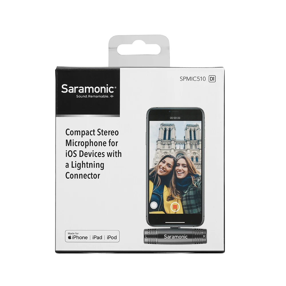 Компактный стереомикрофон Saramonic SPMIC510 Di Plug and play для устройств iOS с разъемом