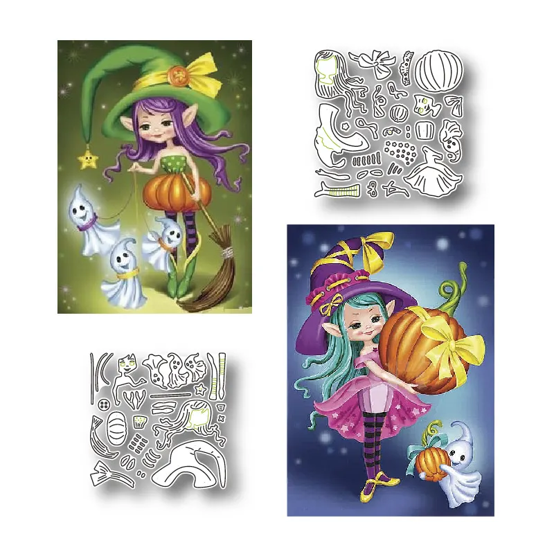 Новинка 2021 металлическая пресс форма украшение для Хэллоуина эльфа девушка