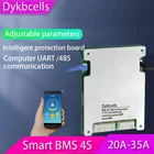 Dykbcells Smart BMS 4S 12 в Li ion Lipo Polymer Lifepo4 Защитная плата для литиевой батареи баланс 20A 30A 35A Bluetooth приложение для телефона