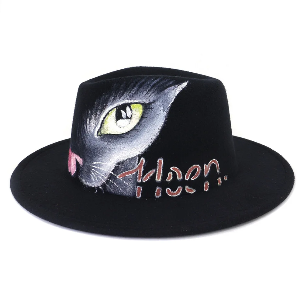 Фетровая шляпа фетровая с ручной росписью для женщин церкви женская в британском