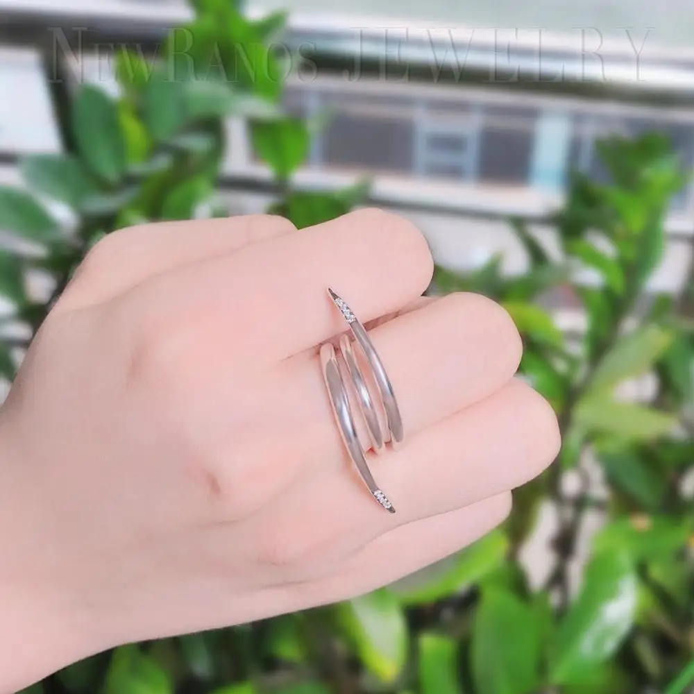 Женское многослойное кольцо с фианитом RGY82|fashion rings|ring fashionring ring |