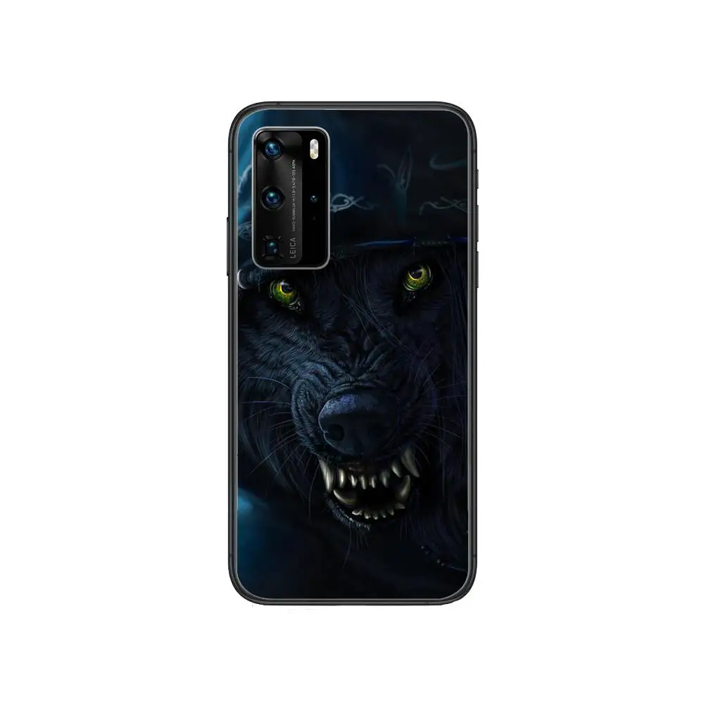 

Prairie wolf wolf totem animal Clear Phone Case For Huawei Honor 20 10 9 8A 7 5T X Pro Lite 5G Black Etui Coque Hoesjes Comic