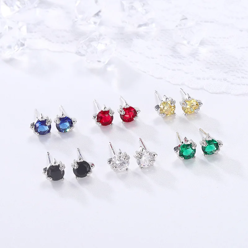 ZHOUYANG мини серьги гвоздики для женщин Милая кошка разных цветов с кристаллами