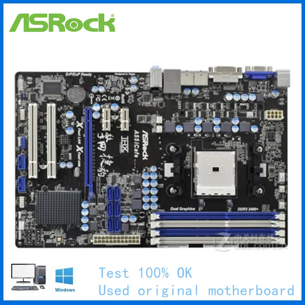 Материнская плата для ASRock A55iCafe USB2.0 SATA II FM1 APU CPU DDR3 AMD A55M A55 | Компьютеры и офис