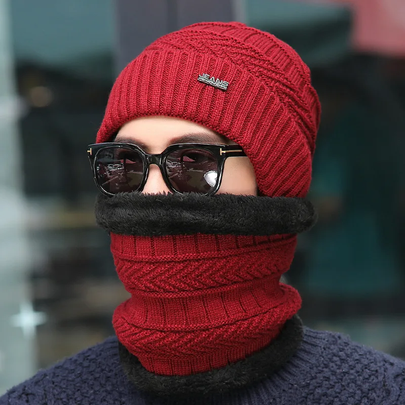 

Brand Winter knitted Beanies Hats Women Thick Warm Beanie Skullies Hat Female knit Letter Bonnet Beanie Caps Outdoor Riding Sets