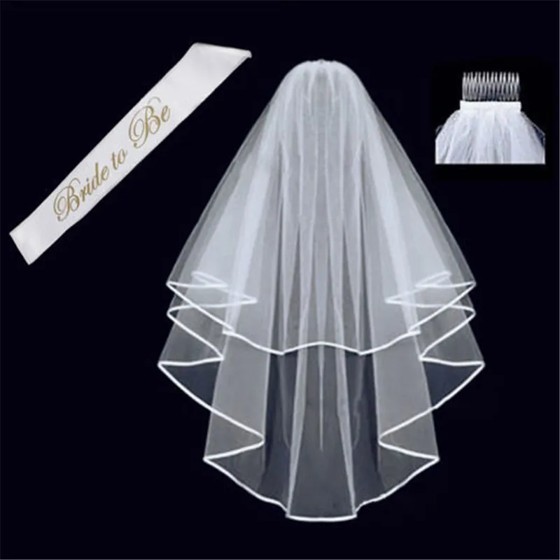 2018 горячее свадебное украшение невесты вуаль с расческой белый + золотой