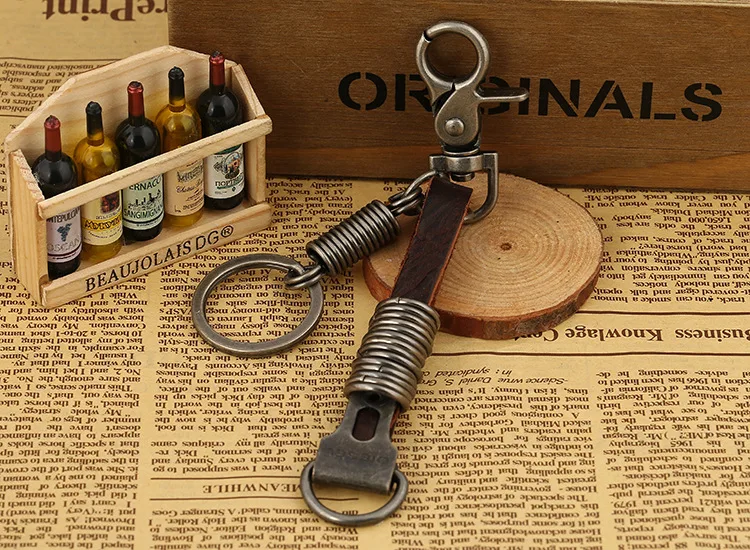 Античная бронза натуральная кожа подвеска с Тоторо амулеты брелок Мужские