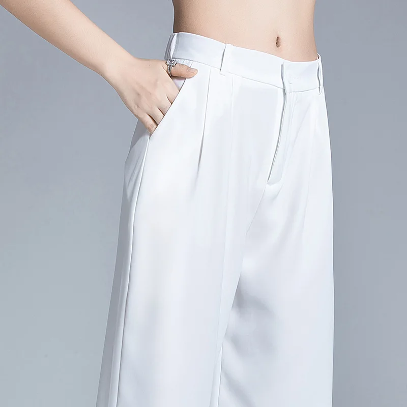 2021 Spring and Summer new arrival Women's mulberry silk pants loose straight pants mulberry silk large size pants summer 21A17