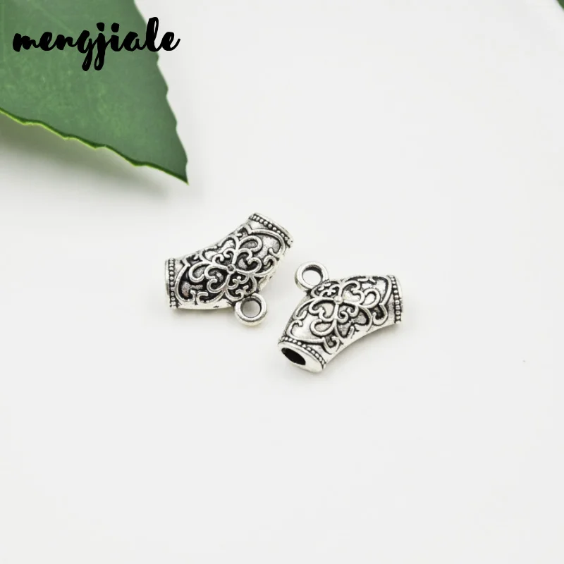 

30pcs Antique Tibetan Silver Connector Bail Tube Beads Spacer Bead Hanger For Jewelry Making Fit European Charm Bracelet Pendant