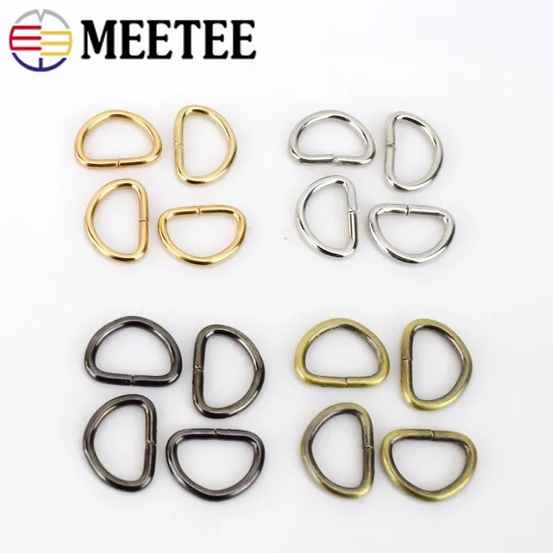 Meetee 100/300/500 шт. 10 мм D образное кольцо металлическая открывающаяся собачий ошейник