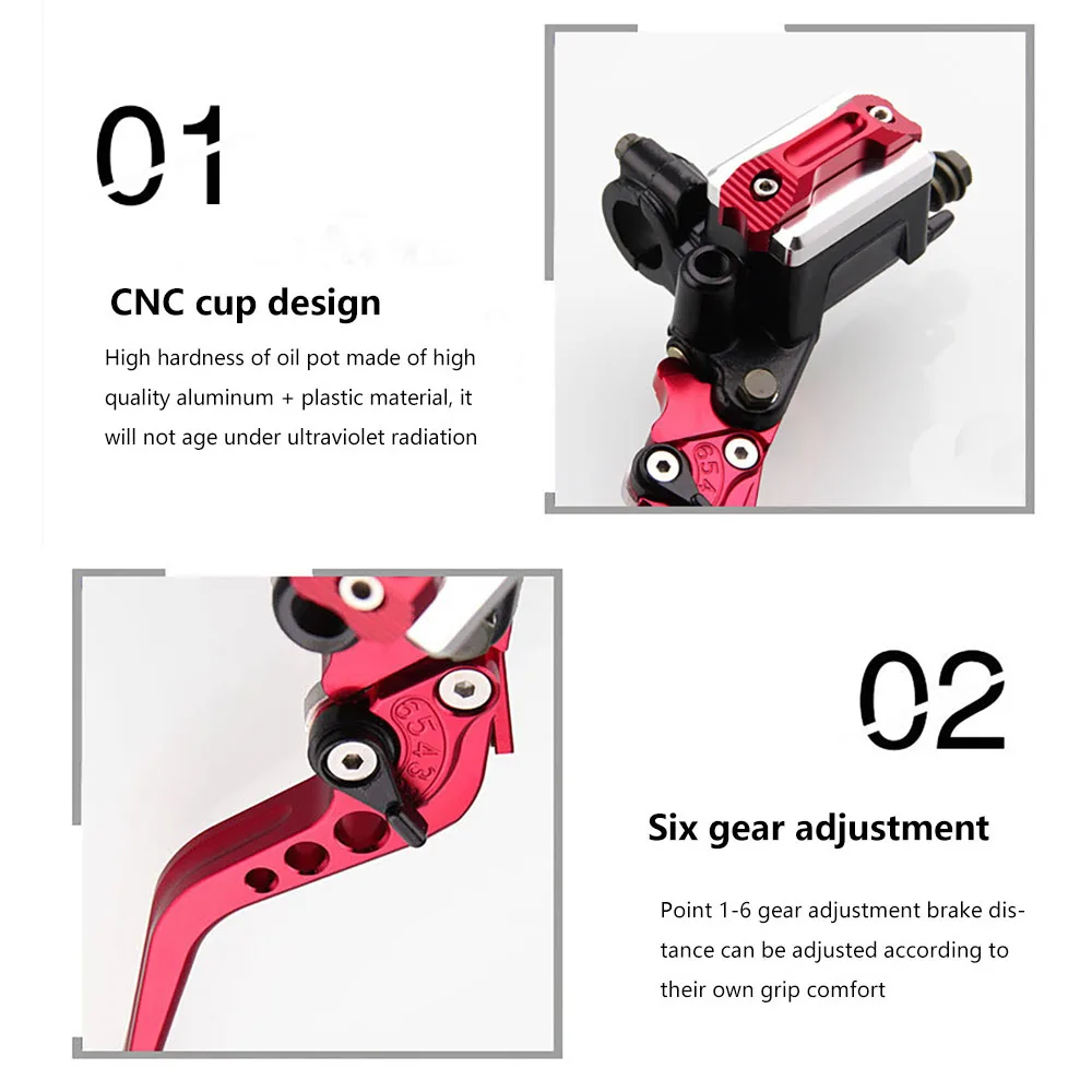 

6-Gear Motorbike Handbrake Brake Clutch Pump Lever Motorcycle Modification Universal Handbrake Brake Clutch Handbrake for Moto